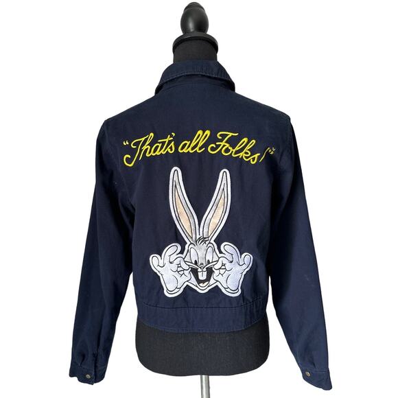 Looney Tunes Jackets & Blazers - Looney Tunes That's All Folks Blue Jacket Sz S